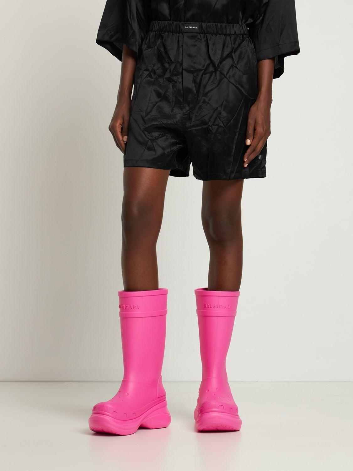 Balenciaga 45mm Crocs Rubber Boots in Pink | Lyst