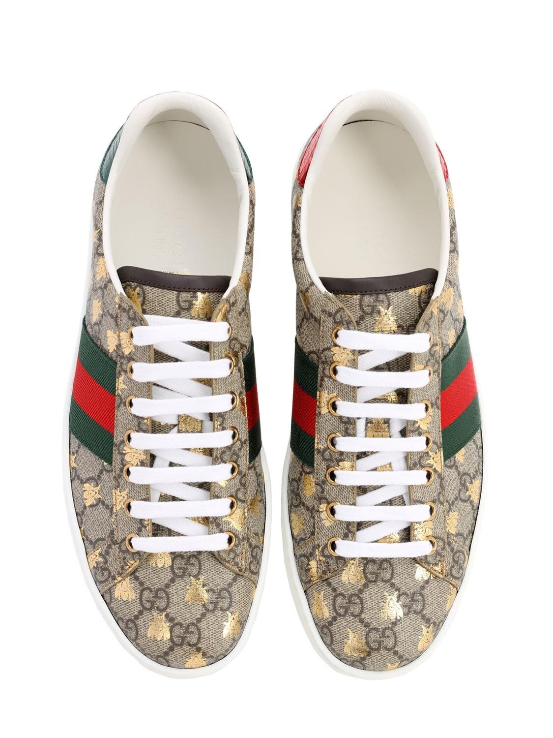 Gucci Leather Ace gg Supreme Bees Sneaker in Beige (Natural) for Men - Save  33% - Lyst