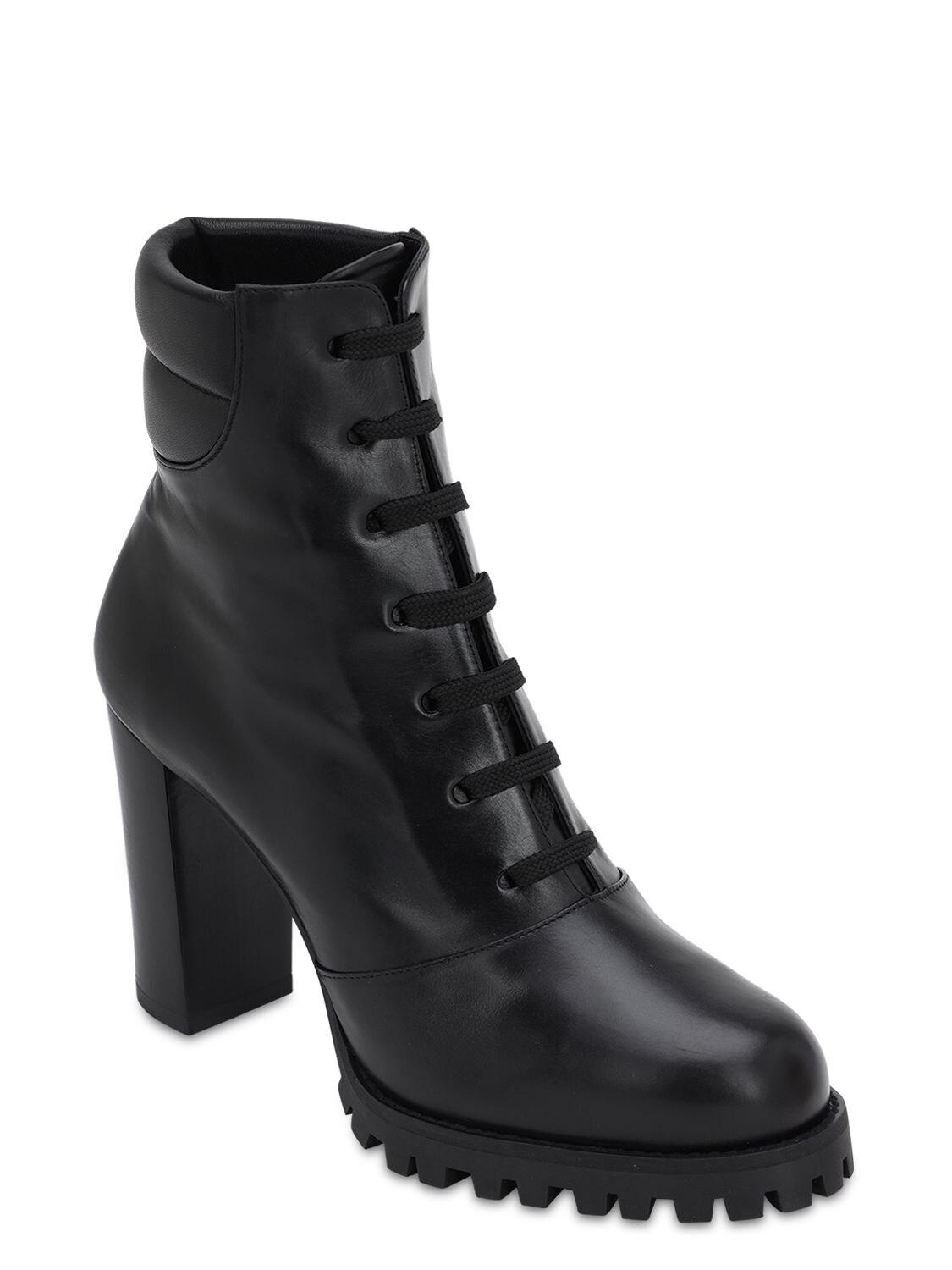 Stuart Weitzman 90mm Cyler Leather Ankle Boots in Black - Lyst
