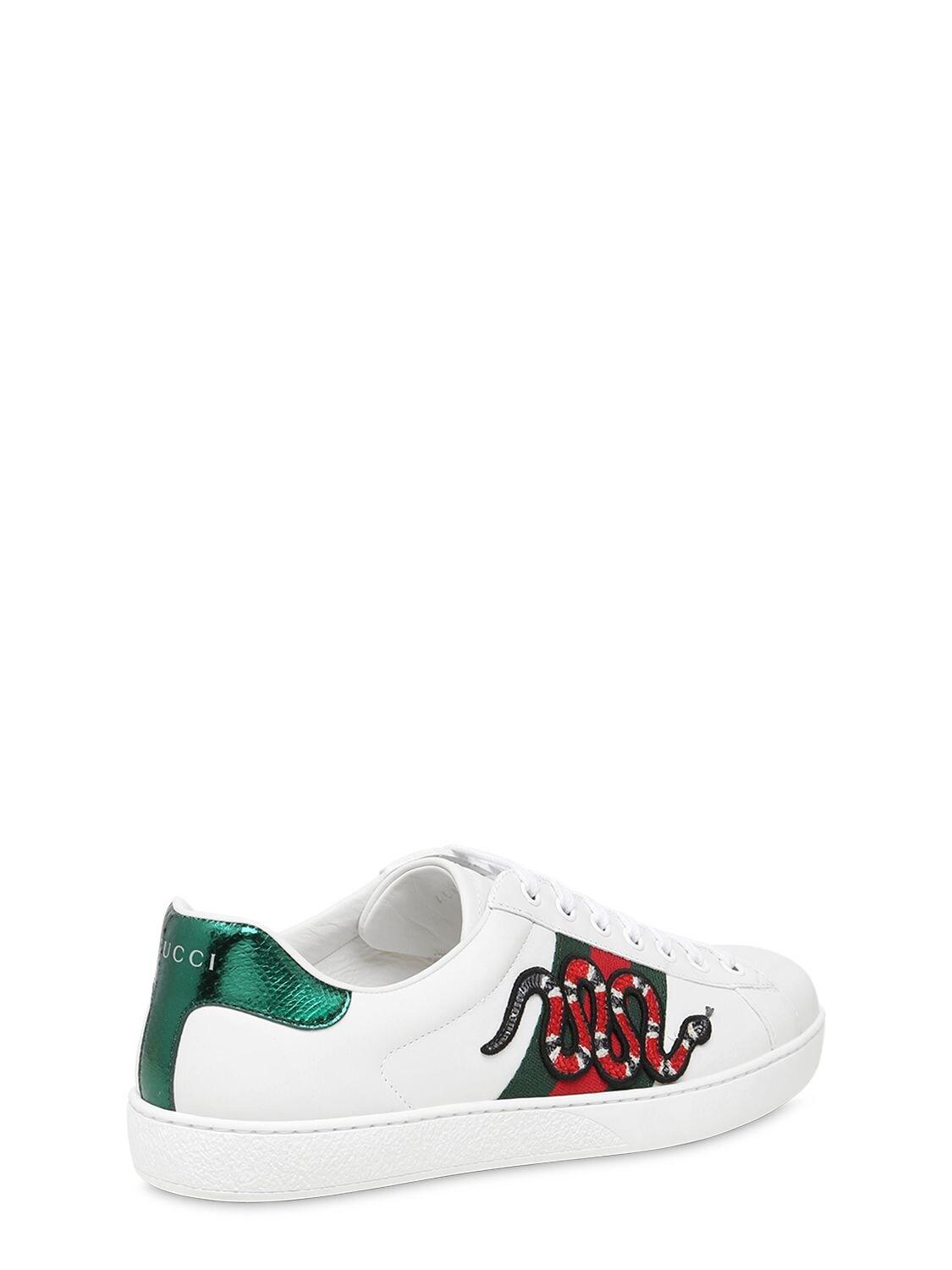 gucci white snake shoes