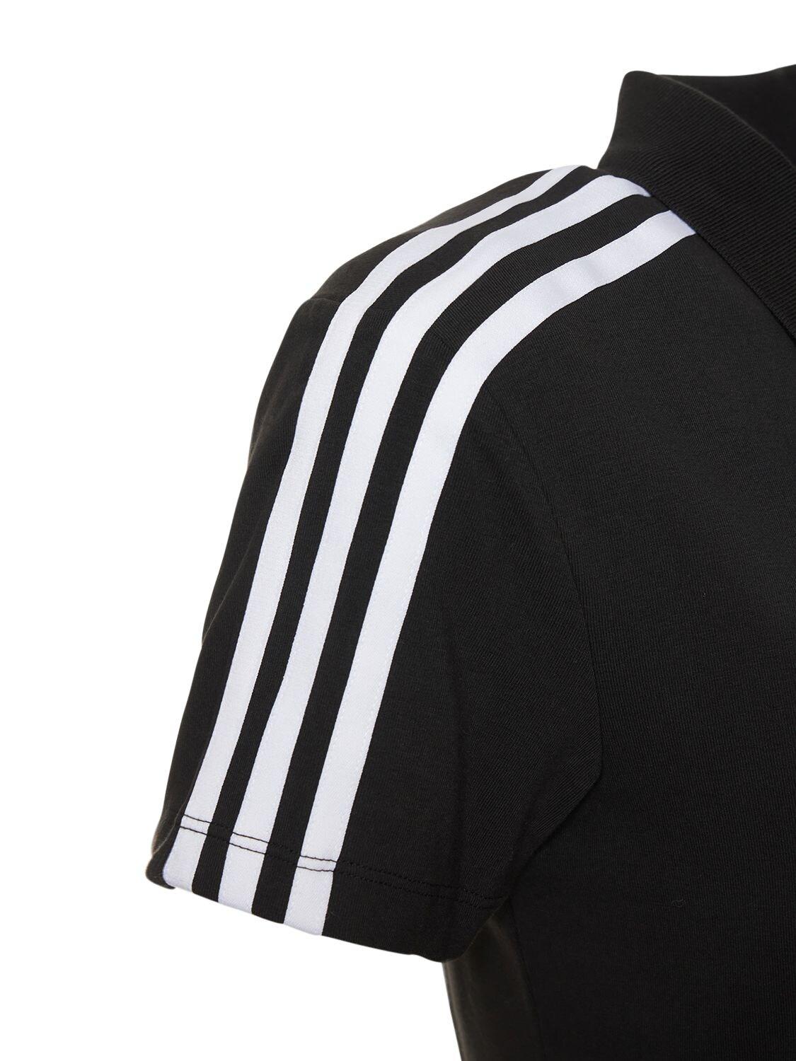 adidas Originals Fitted Cotton Blend T-shirt Dress in Black | Lyst