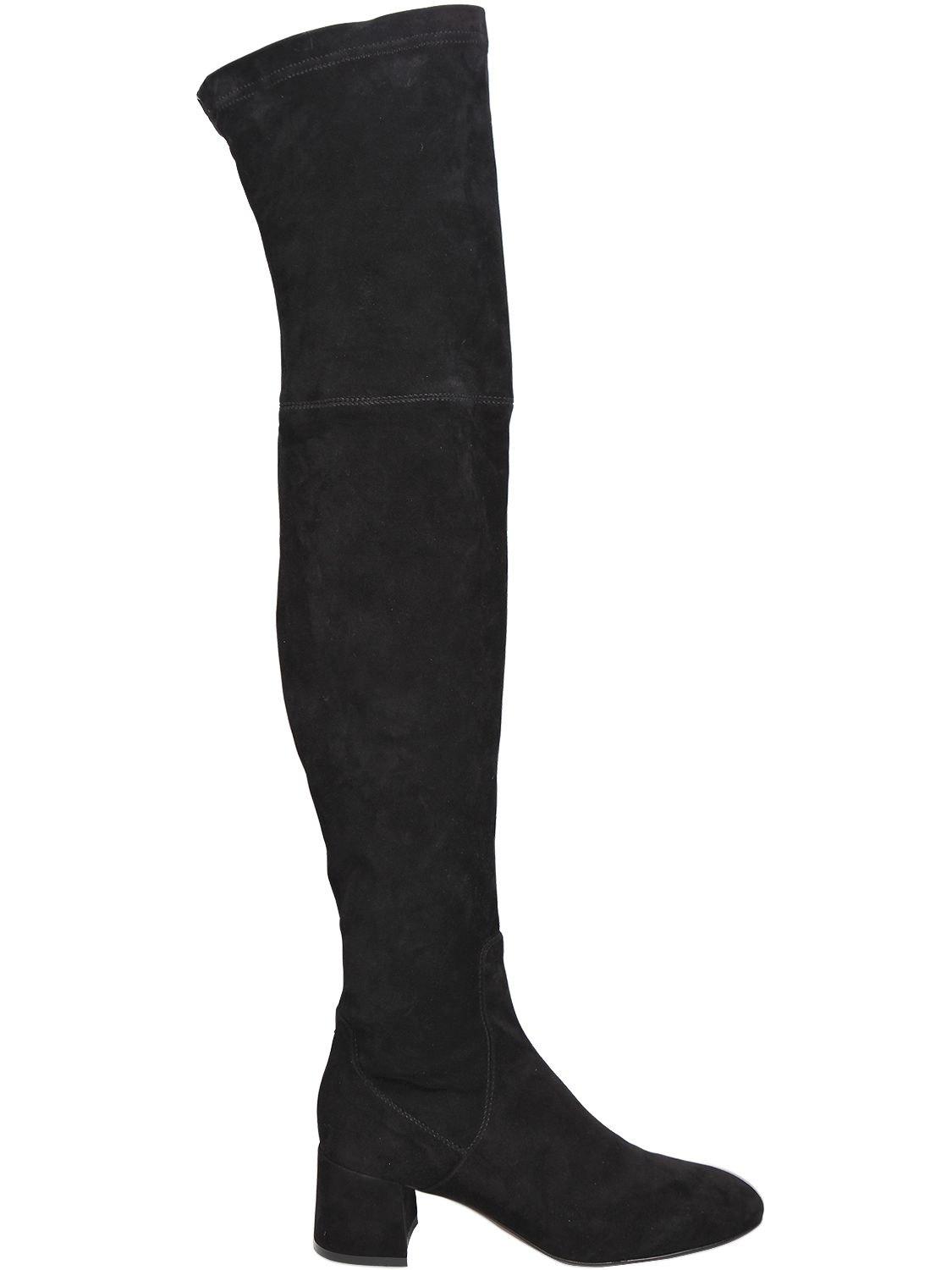 Agl Attilio Giusti Leombruni Stretch-Suede Over-The-Knee Boots in Black |  Lyst
