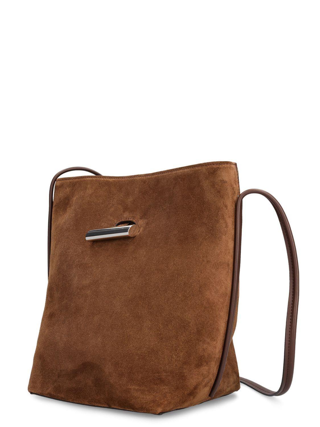 Little Liffner Pennet Suede Bucket Bag in Brown | Lyst
