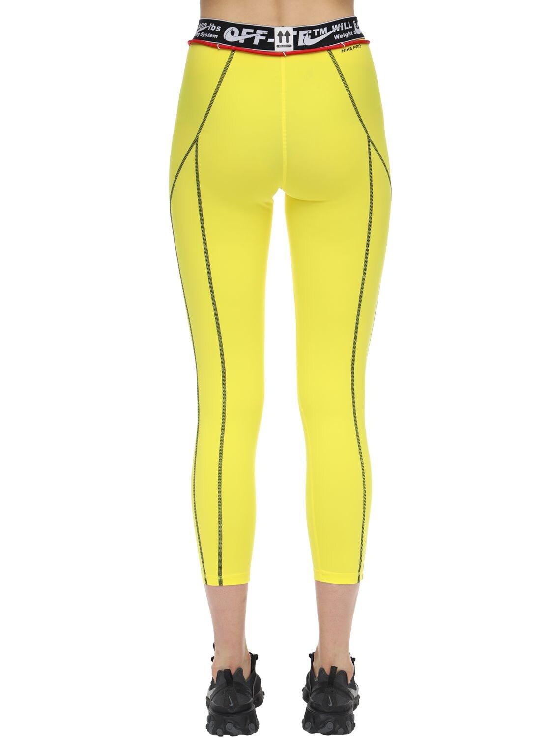 Nike Off-white W Nrg Ru Pro Tight Leggings in Yellow | Lyst