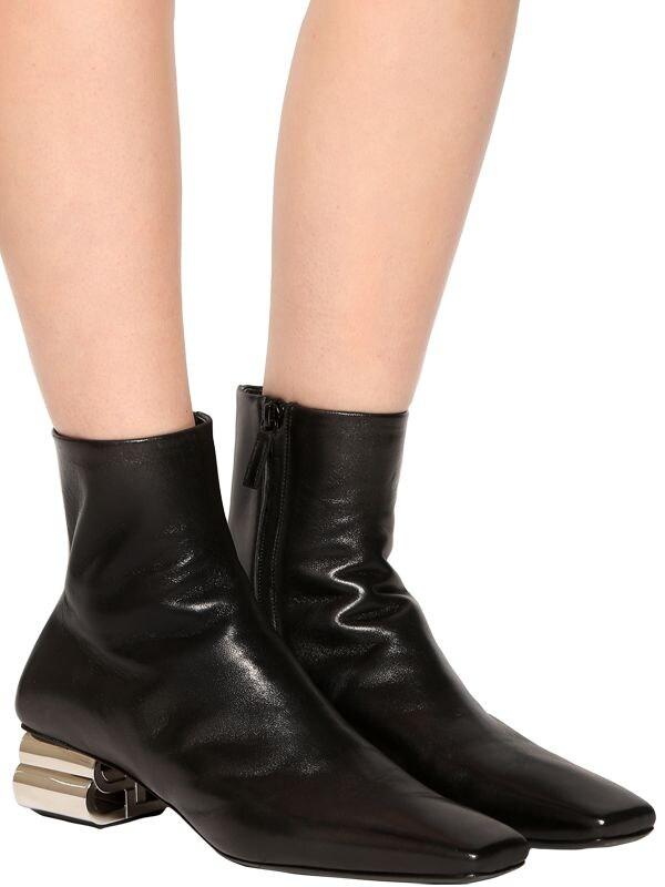 Balenciaga 50mm Typo Leather Ankle Boots in Black/Silver (Black ...