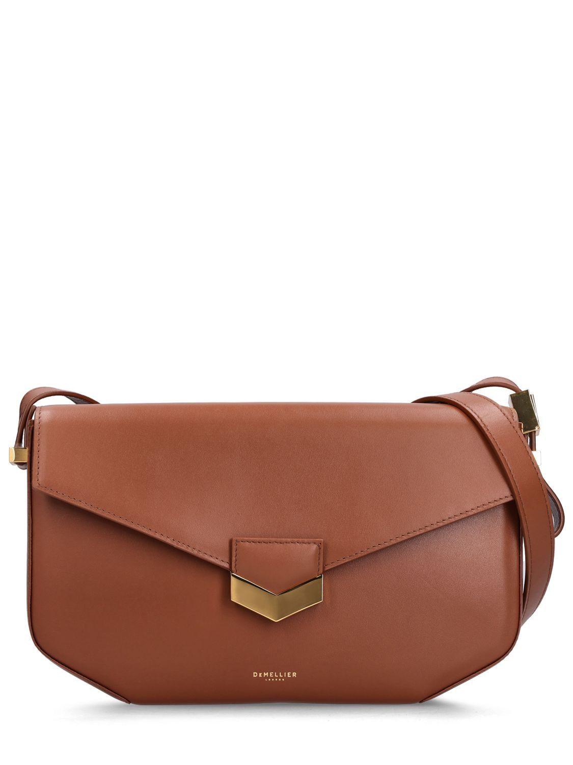 DeMellier Midi London Leather Shoulder Bag in Brown | Lyst