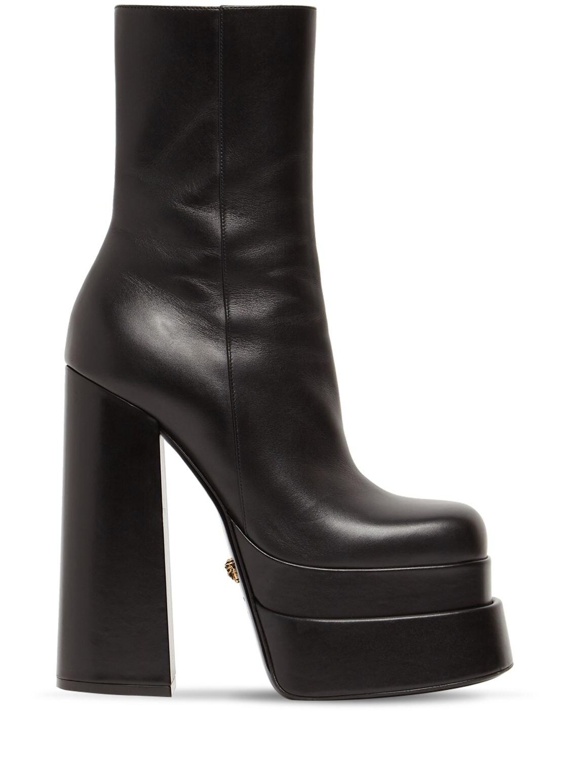 Stivali Bassi In Pelle 155mm di Versace in Nero | Lyst