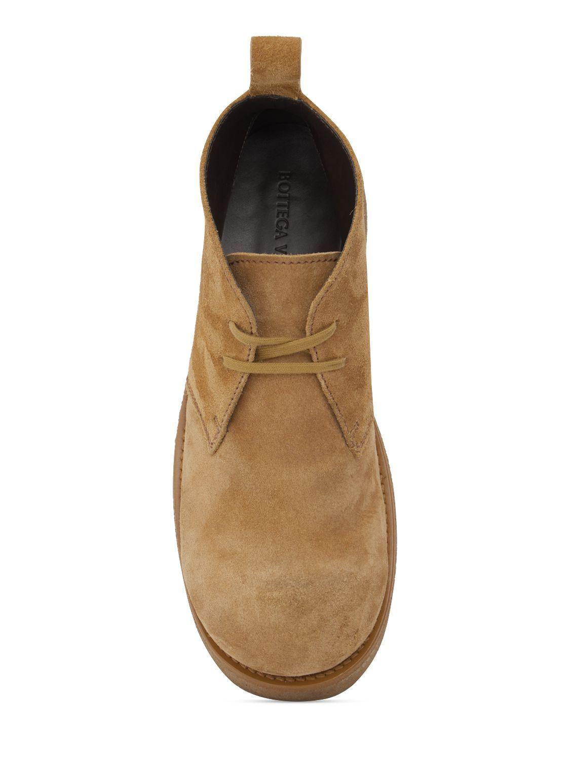 Bottega Veneta Helium Desert Suede Ankle Boots in Brown for Men | Lyst