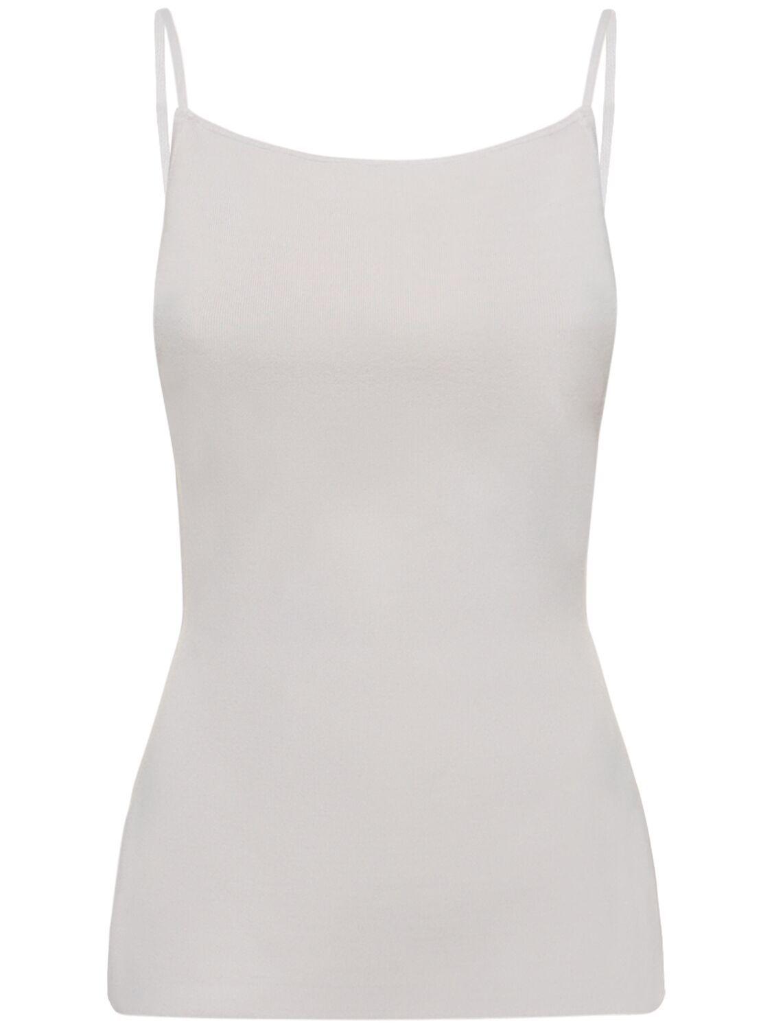 We Wore What Ribbed Stretch Viscose & Nylon Top in White Lyst