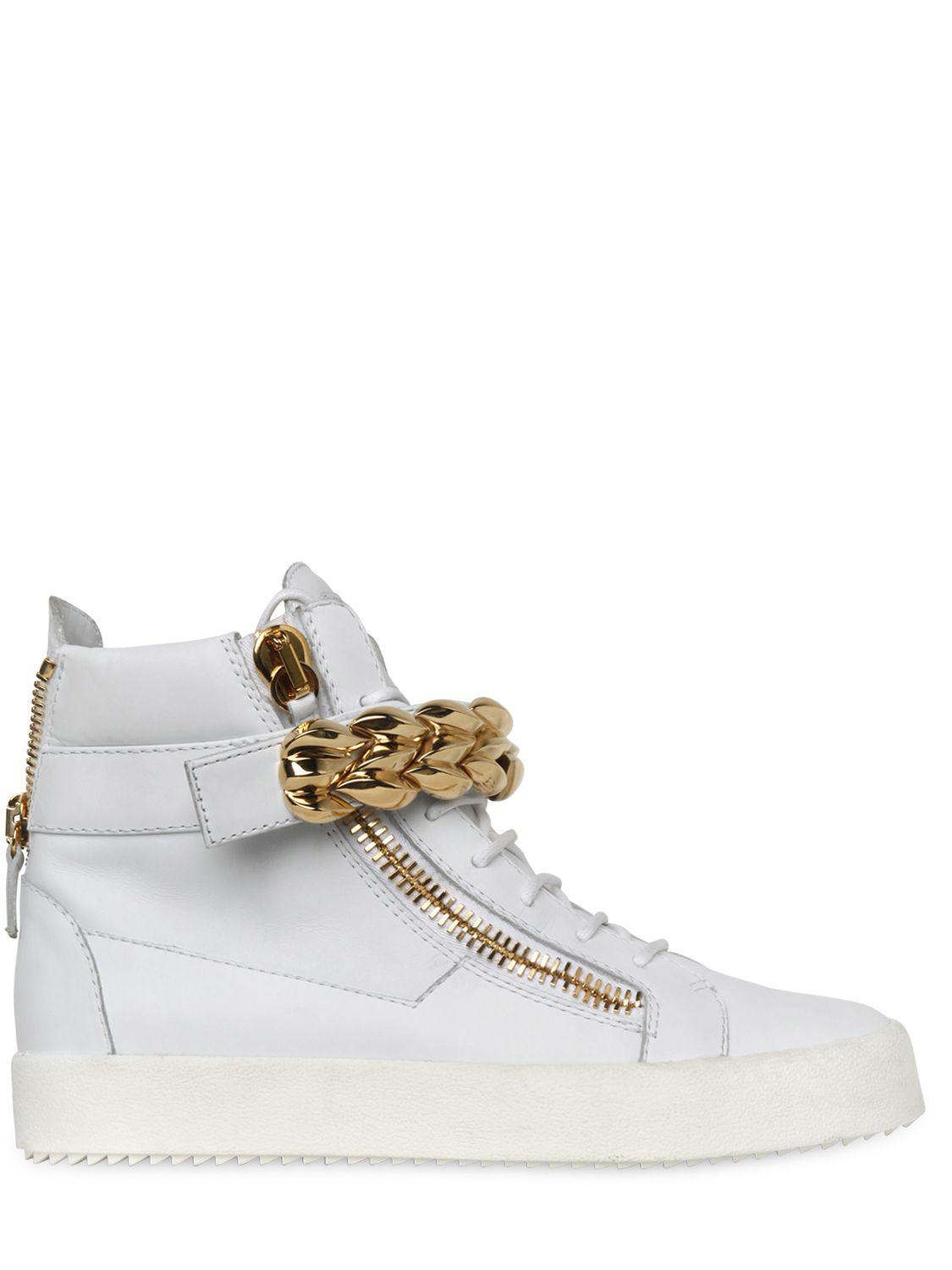 Baskets Montantes En Cuir Avec Chaîne Giuseppe Zanotti pour homme en  coloris Blanc | Lyst