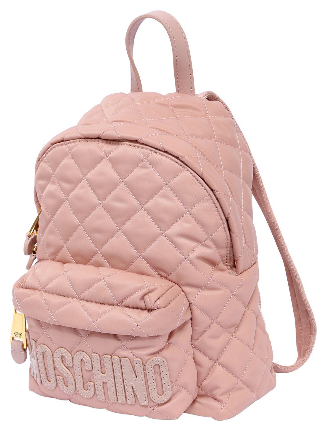 moschino quilted nylon backpack