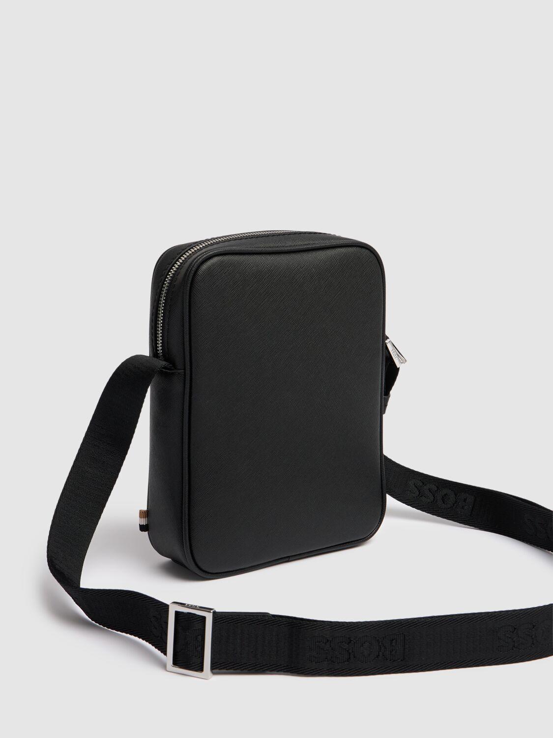 BOSS Zair Zip Leather Crossbody Bag in Black for Men Lyst UK