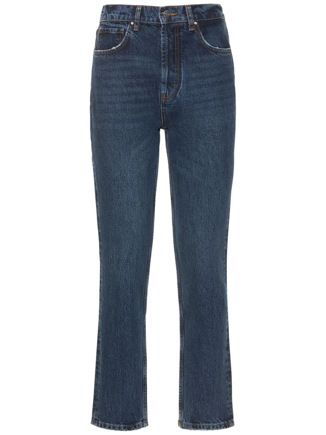 Anine Bing Sonya High Rise Straight Jeans in Blue | Lyst