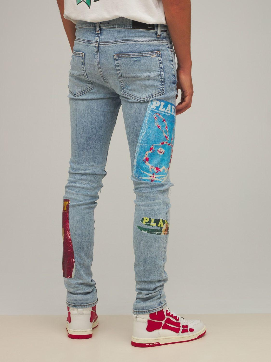 Amiri Playboy Magazine Cotton Denim 