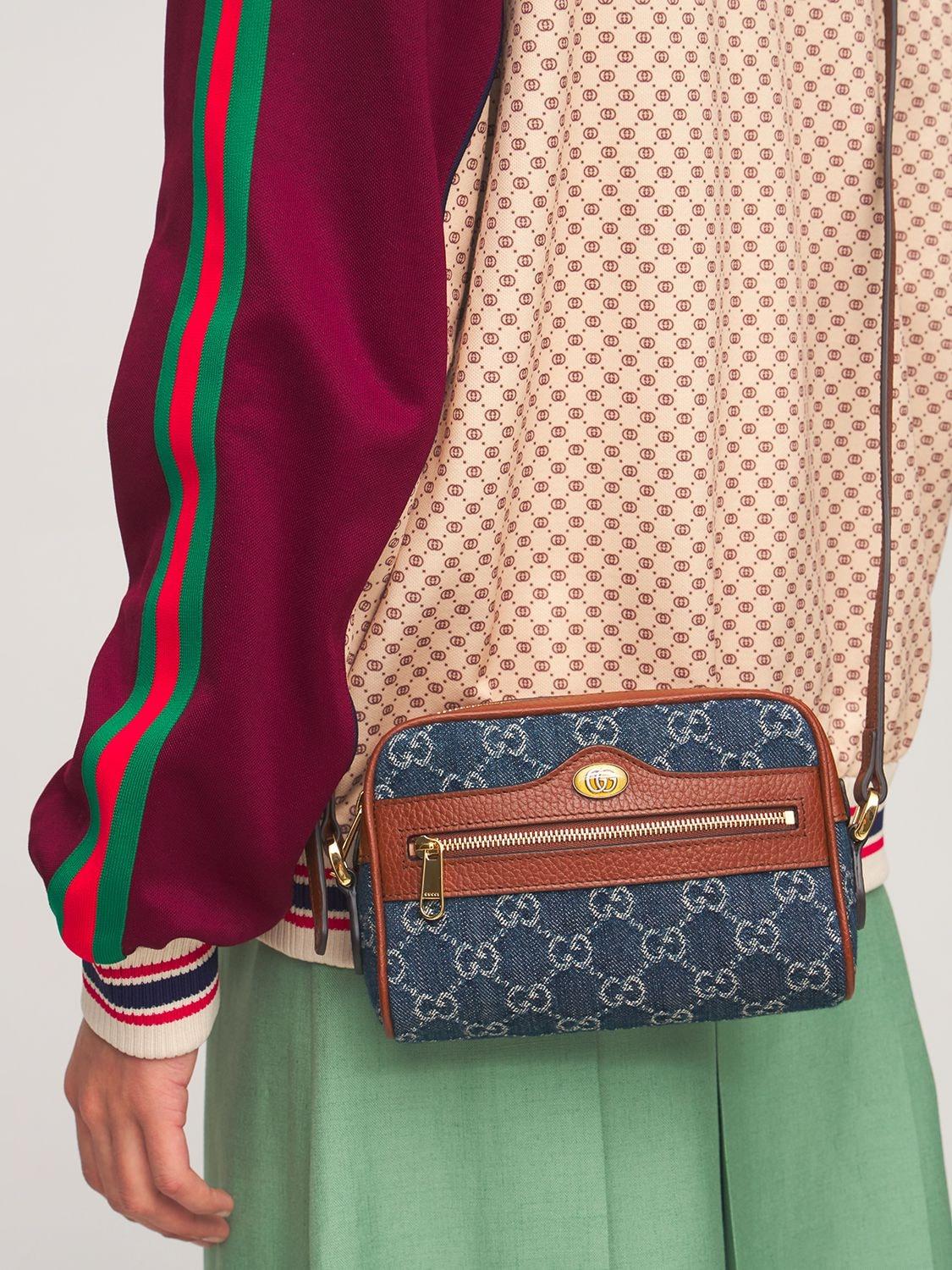 Gucci Ophidia Gg Jacquard Denim Mini Bag in Blue