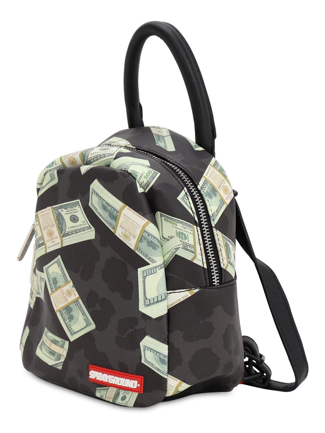leopard fur money backpack