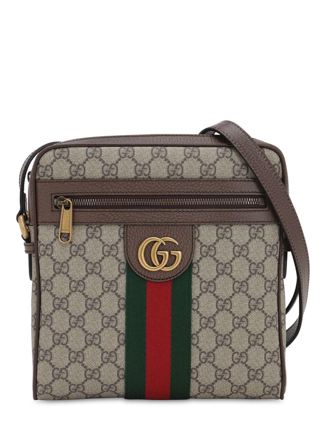 Gucci Leather Ophidia GG Small Messenger Bag in Beige (Natural) for Men - Save 3% - Lyst