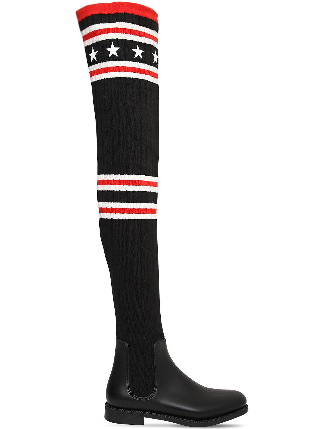 Knitted over-the-knee boots Givenchy de Caucho de color Negro | Lyst