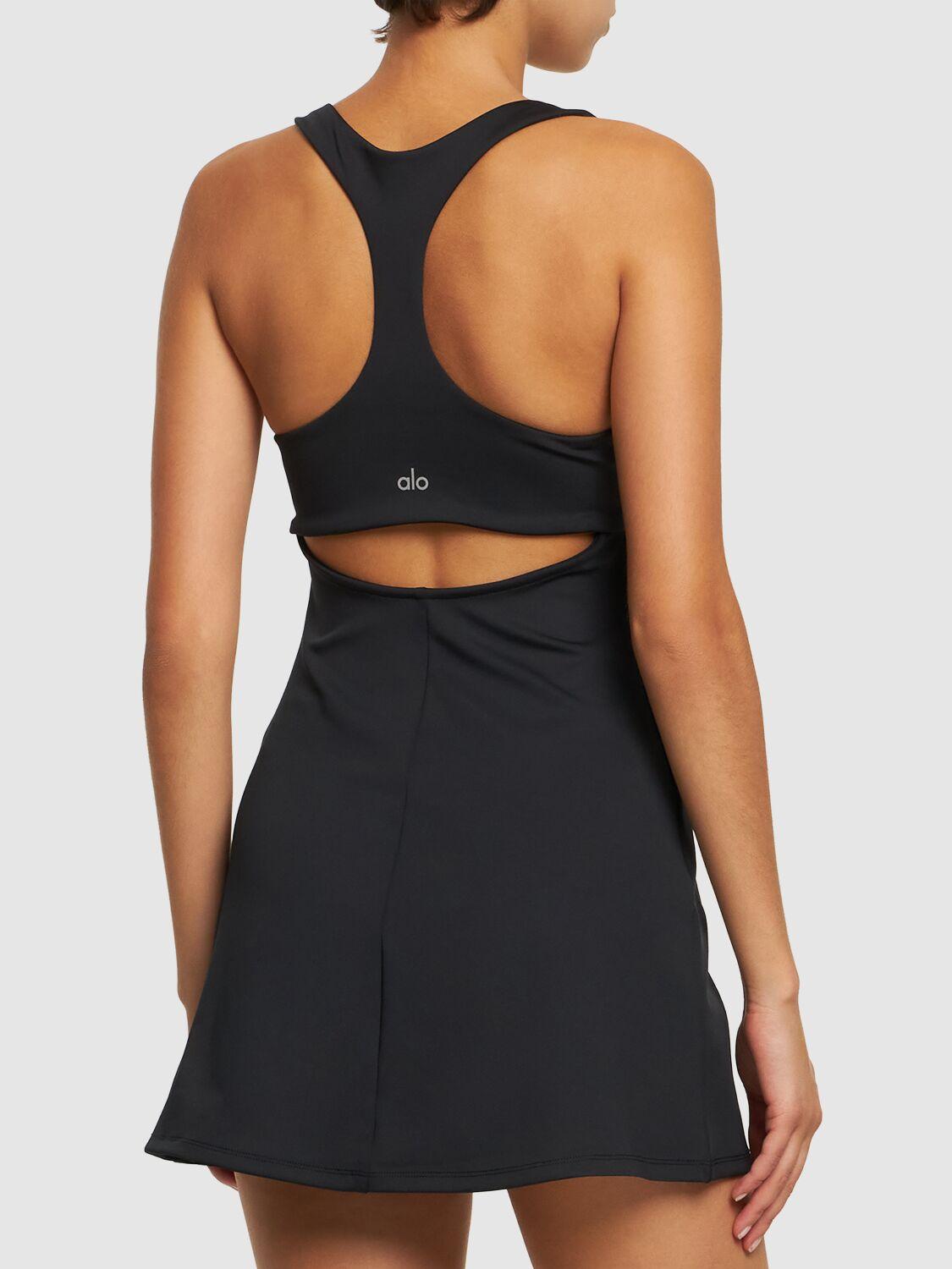 Alo Yoga Airlift Fly Tennis Dress in Black