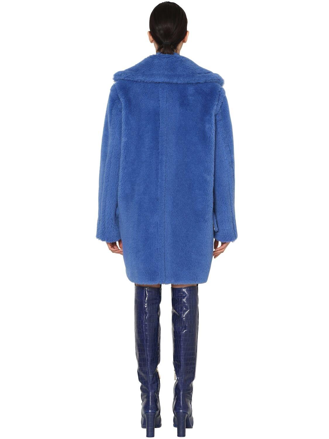 Max Mara Teddy Bear Icon Blue Wool Coats | Lyst