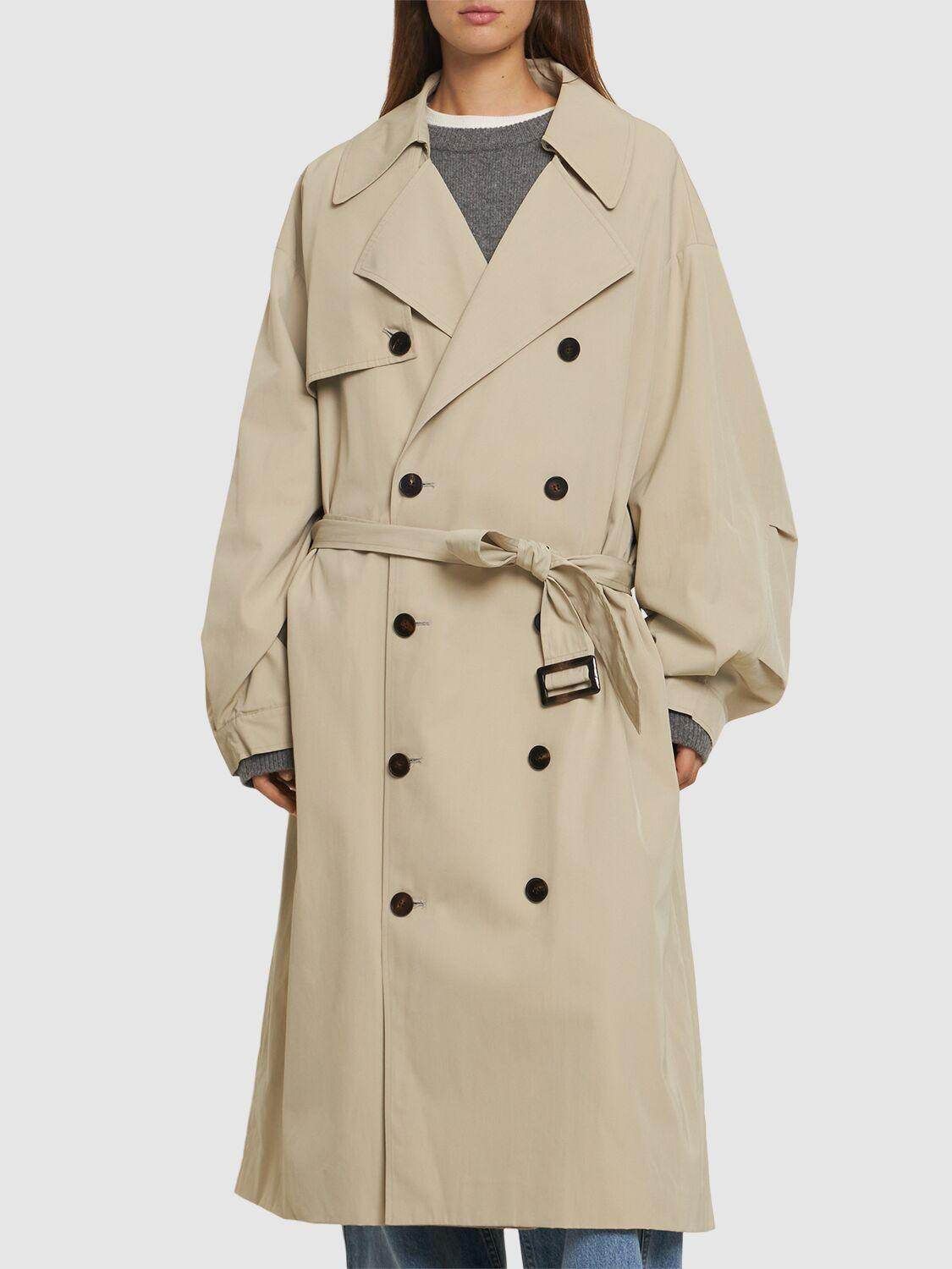 Frankie Shop Mavis Oversize Long Trench Coat in Natural Lyst