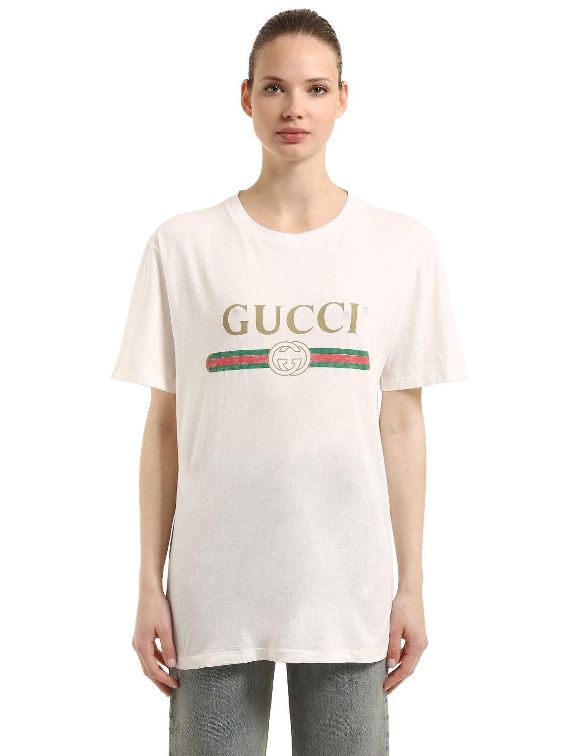 gucci white shirt logo