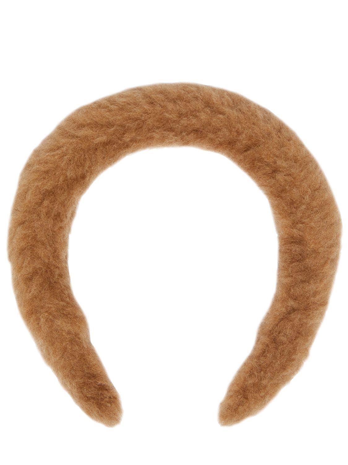 Max Mara Hoopyt Teddy Effect Headband in White | Lyst