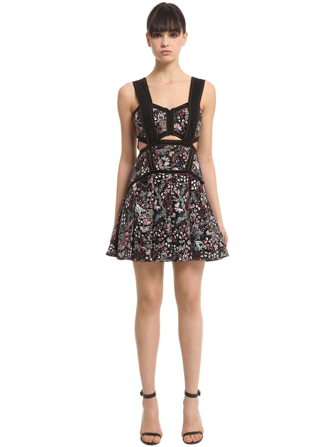 self portrait jacquard mini dress