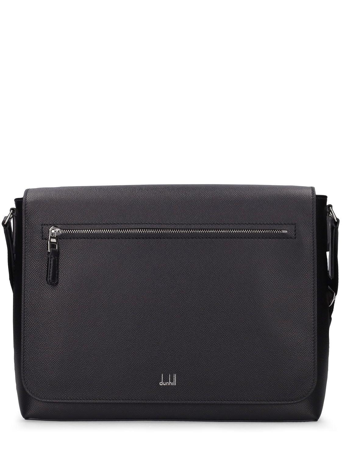 Dunhill Cadogan Leather Messenger Bag in Black for Men | Lyst