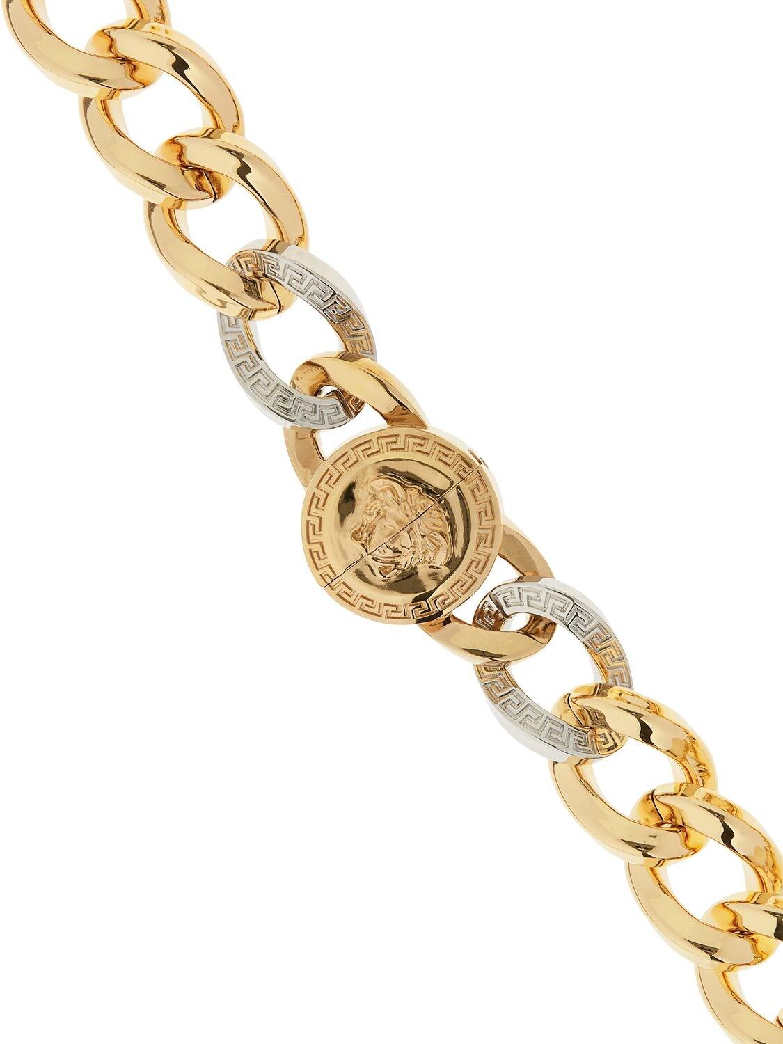 Versace Medusa Chunky Chain Short Necklace in Gold/Silver 