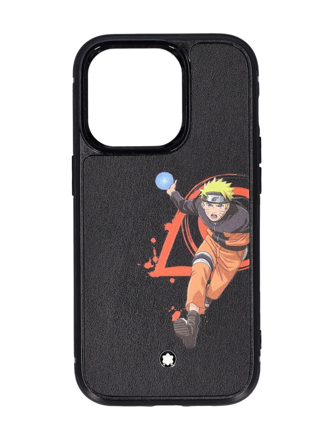 Montblanc Mst Naruto Leather Iphone 14 Pro Cover in Black