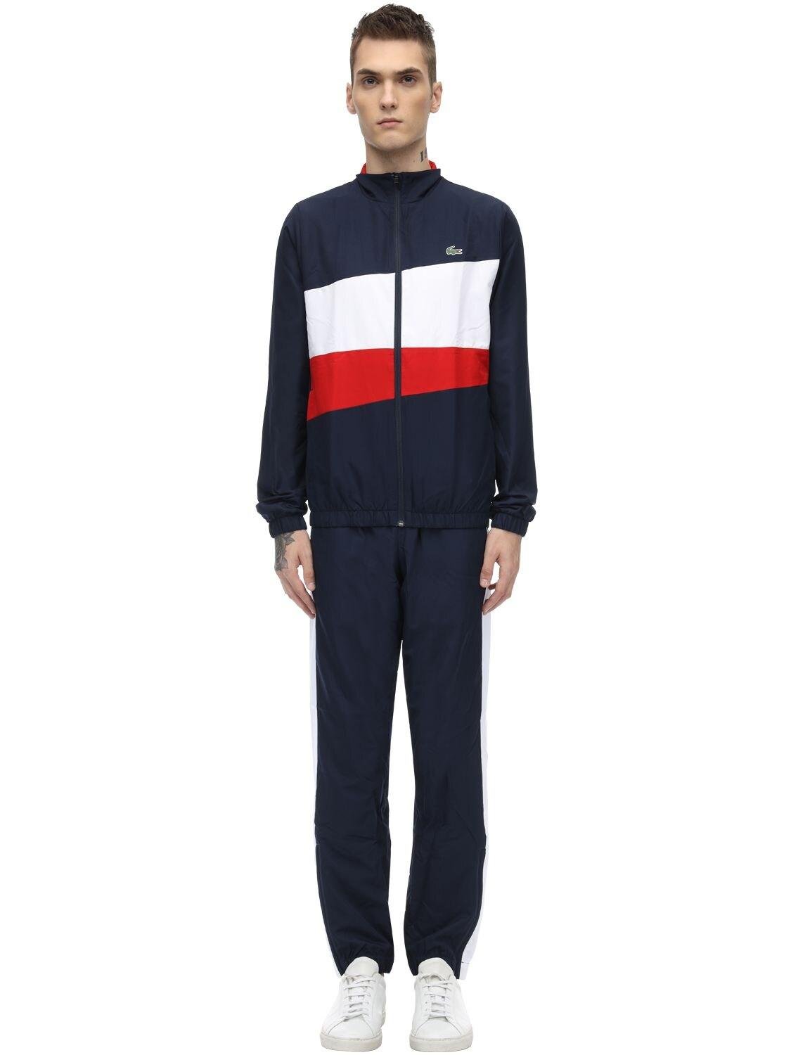 Lacoste Synthetic Nylon Tracksuit in Red/White/Blue (Blue) for Men | Lyst  Canada