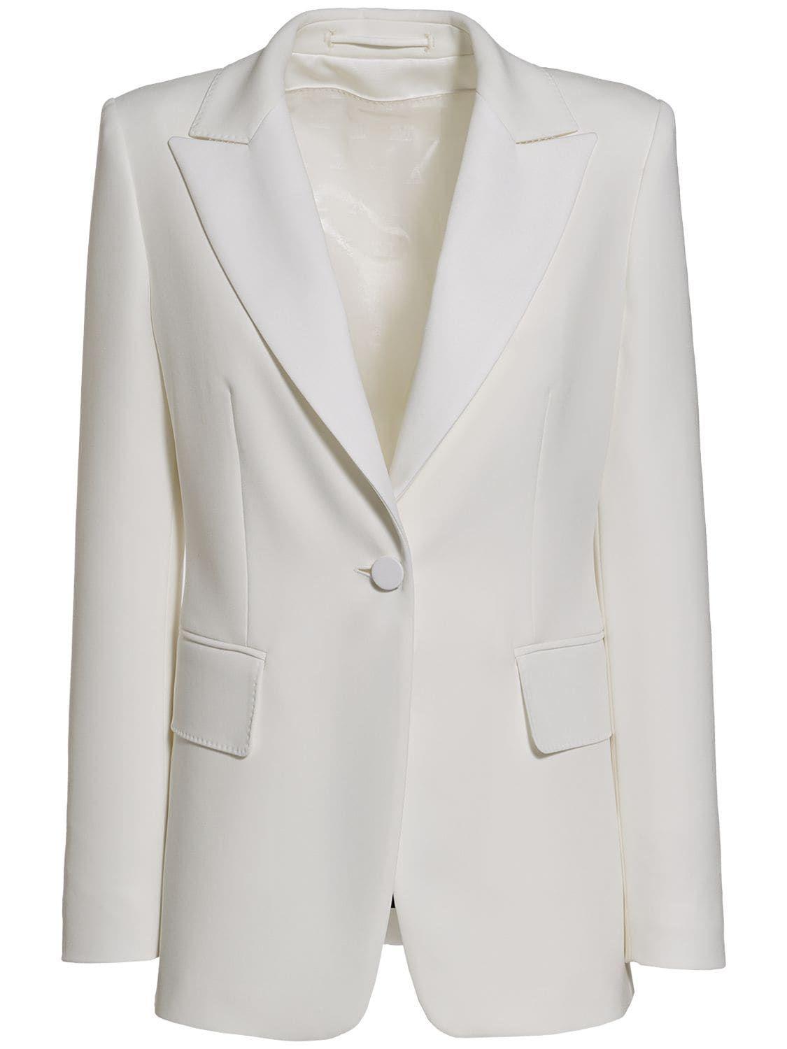 Max Mara Esedra Cady Single Breast Jacket in White | Lyst