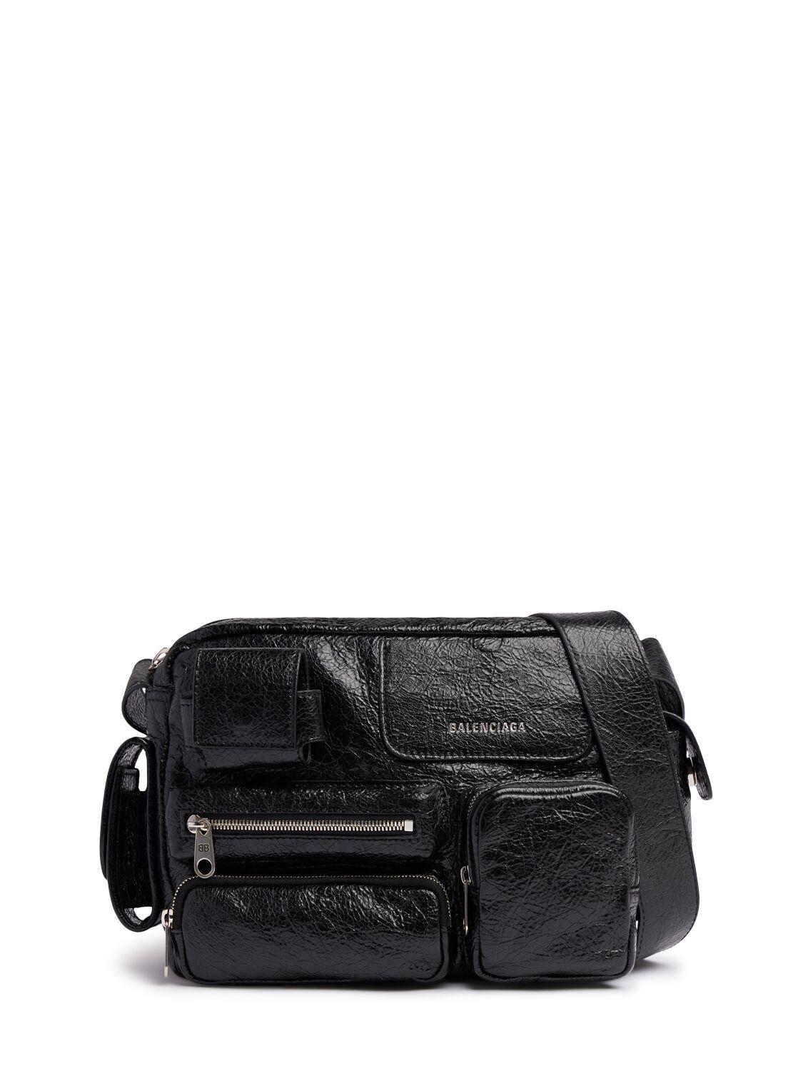 Balenciaga Superbusy Leather Messenger Bag in Black for Men