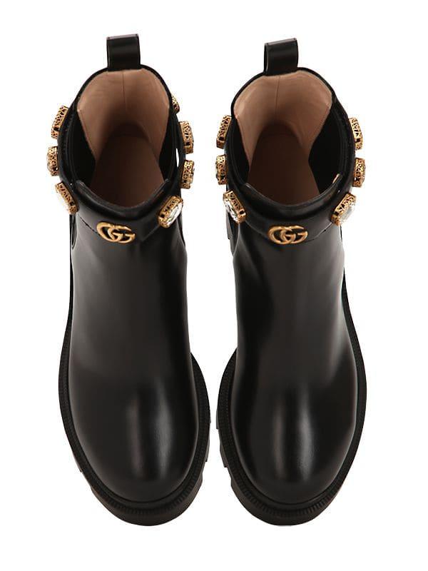 Botín de Piel con Trabilla Gucci de Cuero de color Negro | Lyst