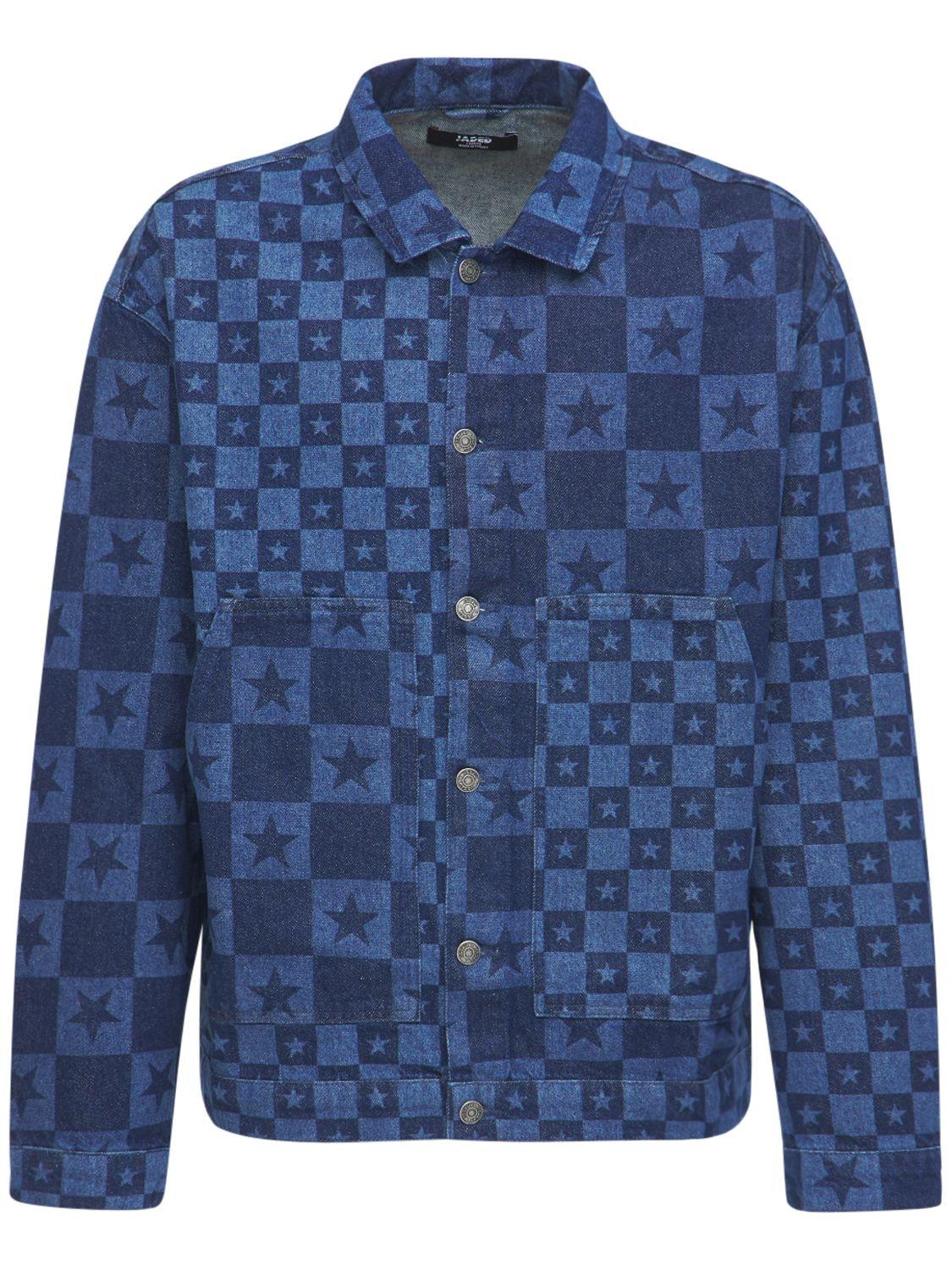 Jaded London Discharge Star Print Denim Jacket in Blue for Men 
