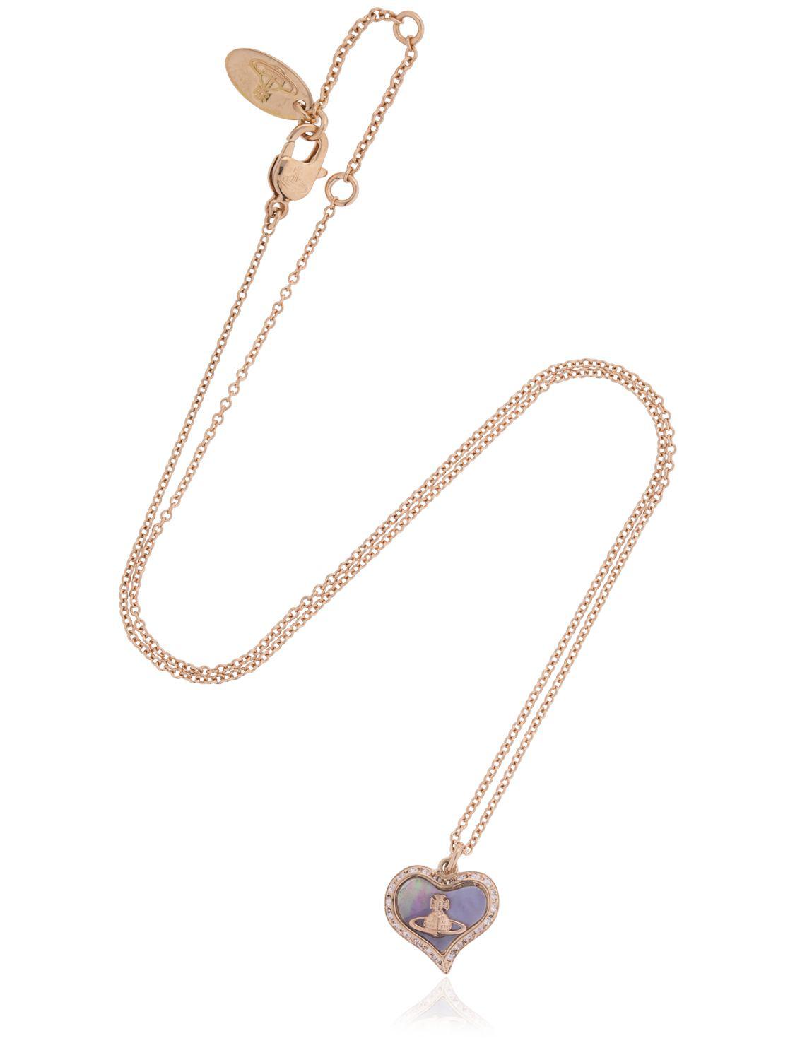 Vivienne Westwood Petra Heart Pendant Necklace in Pink | Lyst