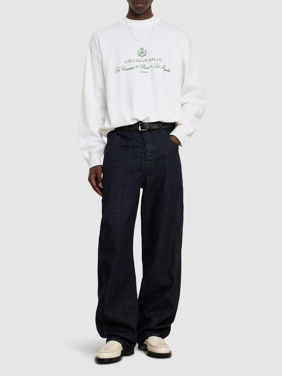 Tシャツ・カットソー JACQUEMUS La Maille Venice Jacquemus La Maille Venice Cotton Blend Ls T-Shirt in
