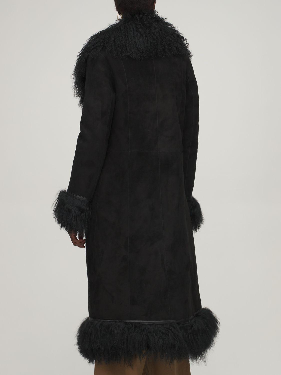 Saks Potts Bonnie Shearling Fur Coat in Black - Lyst