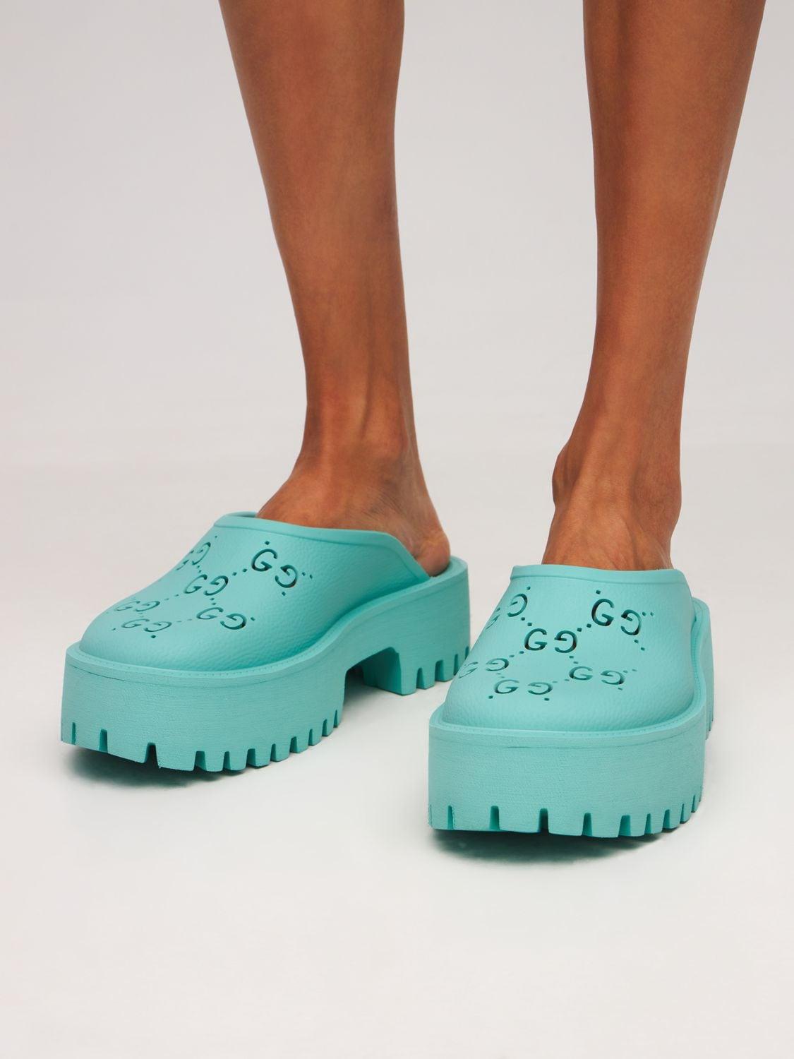 gucci platform perforated sandals