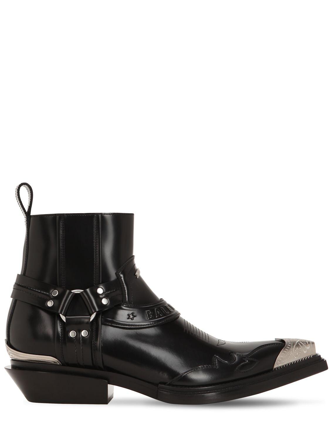 Balenciaga Santiag Harness Booties in Black for Men | Lyst