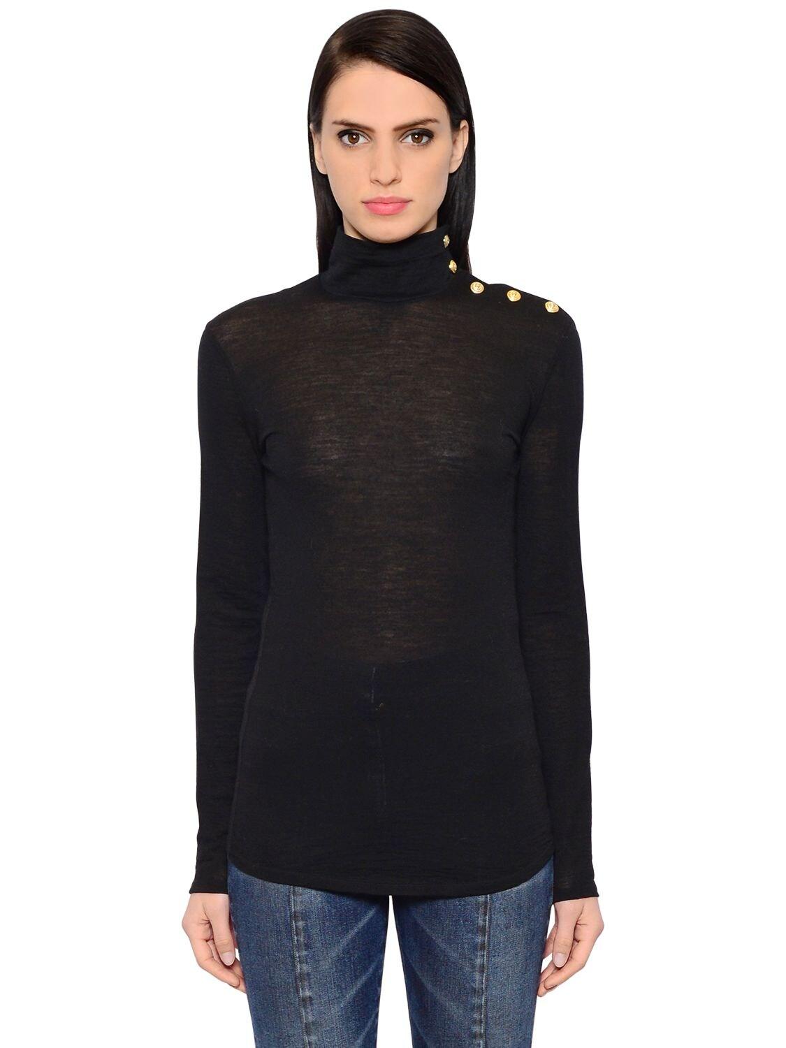 Turtleneck with best sale buttons
