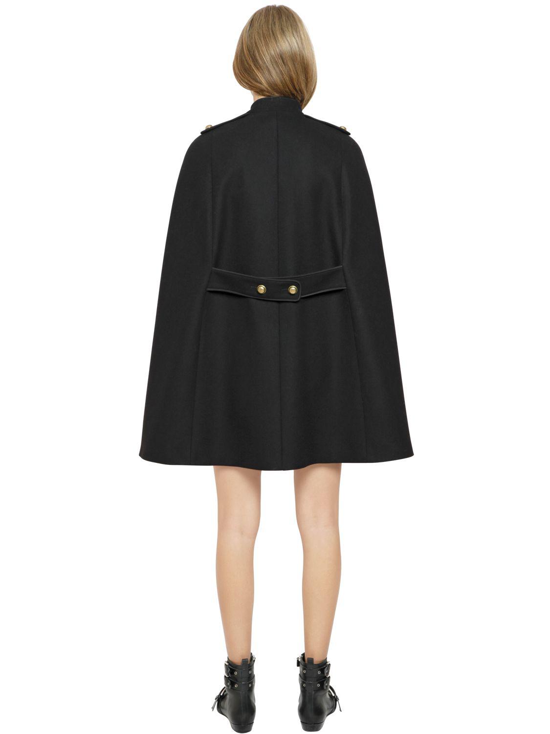 RED Valentino Wool Cloth Military Cape in Black - Lyst