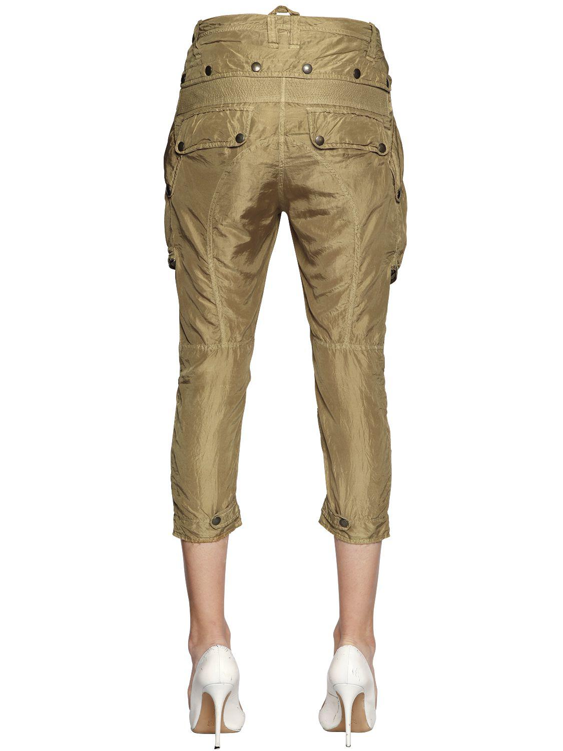 silk cargo pants