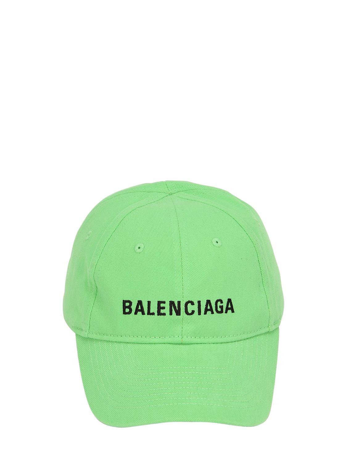 Balenciaga Logo Embroidered Cotton Baseball Hat in Green/Black (Green) for  Men | Lyst