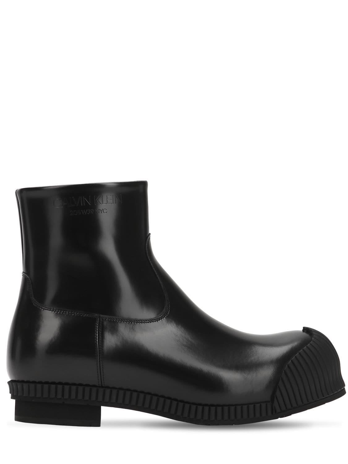 calvin klein 205w39nyc dense spazzolato leather boots