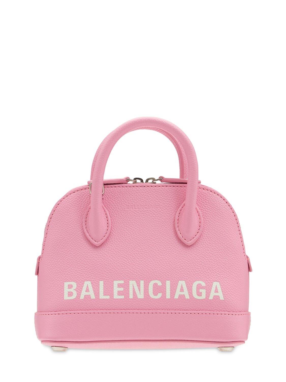 Balenciaga Xxs Ville Grained Leather Top Handle Bag in Rose /White (Pink) -  Save 75% | Lyst