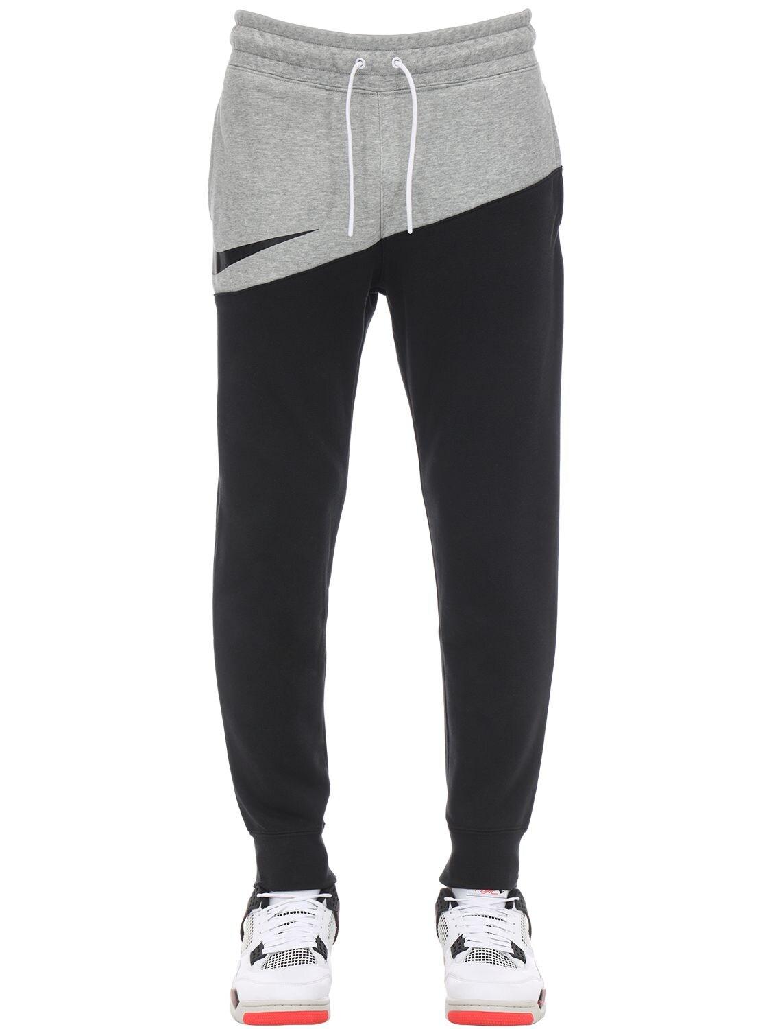 Nike Nsw Swoosh Ft Cotton Blend Pants in Dark Grey/Black (Gray) for Men |  Lyst