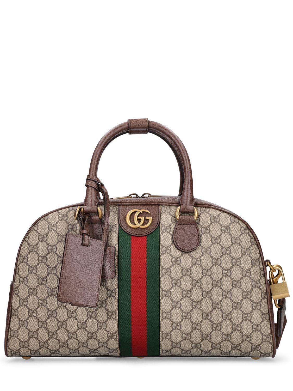 Gucci Savoy & Ophidia Duffle Bag - Small / Beige+Blue