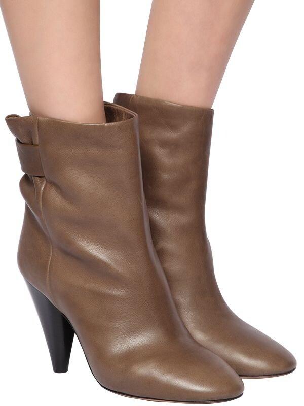 Isabel Marant Lystal Leather Boots in Brown | Lyst